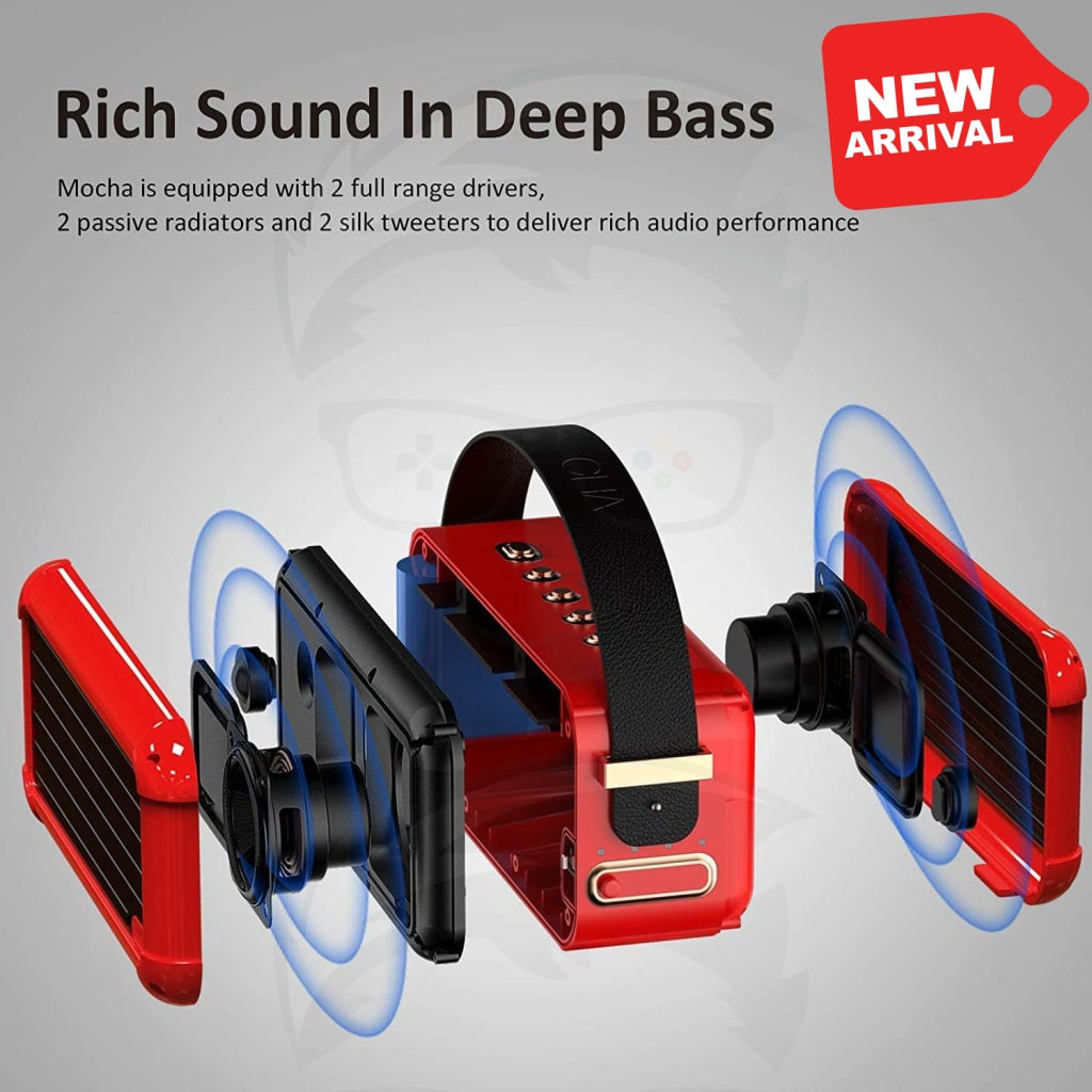 Divoom Mocha Portable Bluetooth Speaker 360* Surround Sound - Red Divoom Mocha Portable Bluetooth Speaker 360* Surround Sound - Red